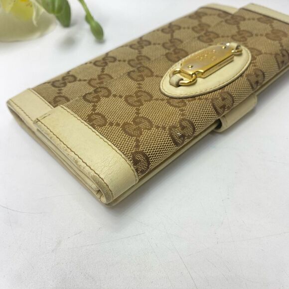 AUTHENTIC GUCCI GG Logo Front Flap Long Wallet - Picture 6 of 11